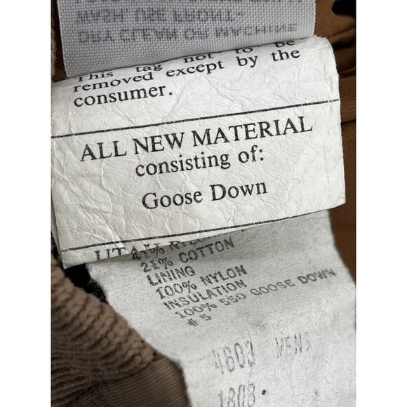 Jansport Mens Vintage Two-Tone Puffer Jacket With Corduroy Collar Medium - Picture 10 of 12